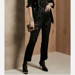 Banana republic pull on,  pleated, satin style, straight Black Women's Pants